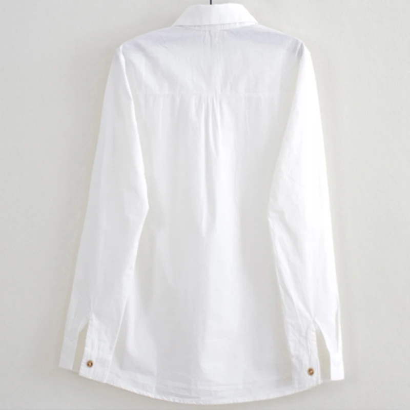 add new Blouses women Turn Down Collar Casual High Street Woman Fashion Shirts Feminino cotton white New Women