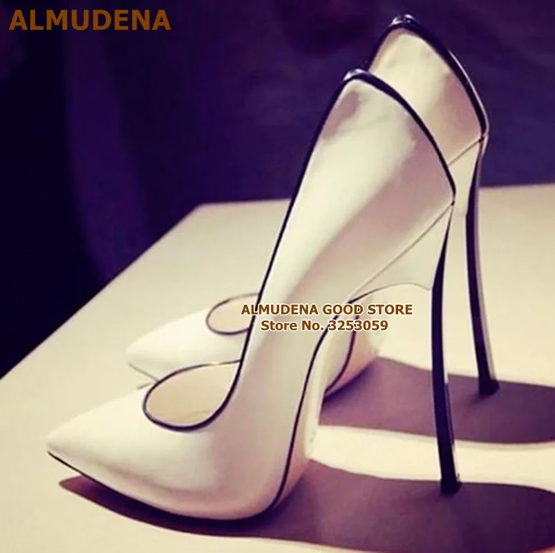 ALMUDENA/Лидер продаж; пикантные женские туфли-лодочки из лакированной кожи; цвет розовый, красный обувь для вечеринок на тонком металлическом каблуке цвета фуксии обувь без шнуровки с закрытым носком