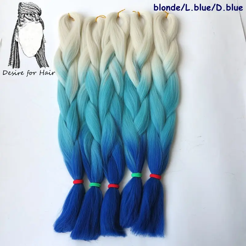 Desire for hair 1 упаковка 24 дюйма 100 г синтетические два тона ombre box косы для наращивания волос для небольшой завивка, плетение волос - Цвет: #1