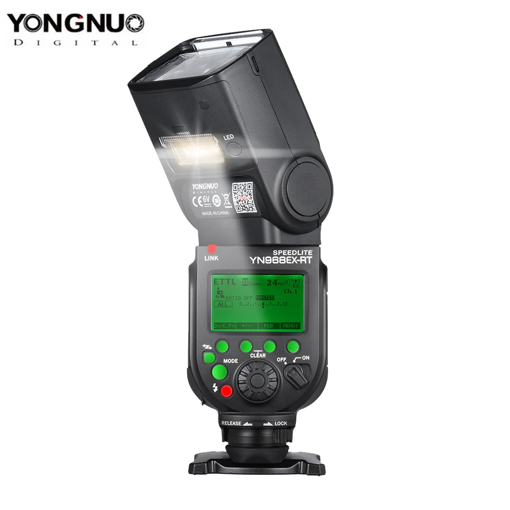 

YONGNUO YN968EX-RT Flash Speedlite High-speed Sync TTL Wireless with LED Light for Canon 5DIII 6D 7DII 60D 1100D 1200D 1000D700D