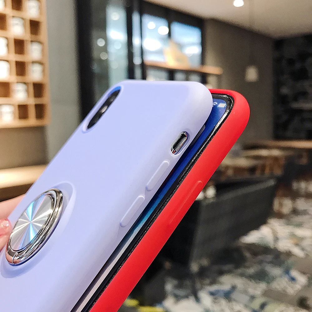 Жидкое Силиконовое кольцо чехол для телефона для Xiao mi Red mi Note 7 Note 6 Pro чехол Ультратонкий Стенд мягкий чехол для Xiaomi mi A2 6X mi 9