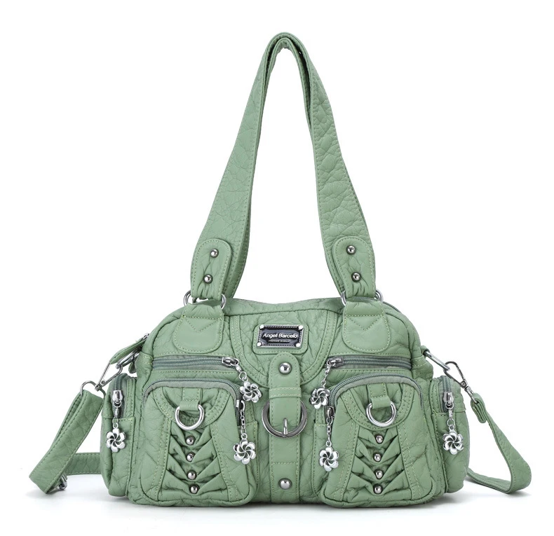Angelkiss Модные Женские Сумки из искусственной кожи с эффектом потертости, Женская нежная Большая вместительная сумка на плечо, кошелек, сумки-шопперы для женщин