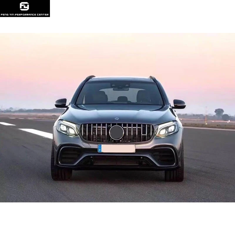 GLC300 GLC63 AMG стиль комплект кузова ПП Неокрашенный фронт бампер задний бампер решетки для гоночных автомобилей Mercedes Benz GLC260