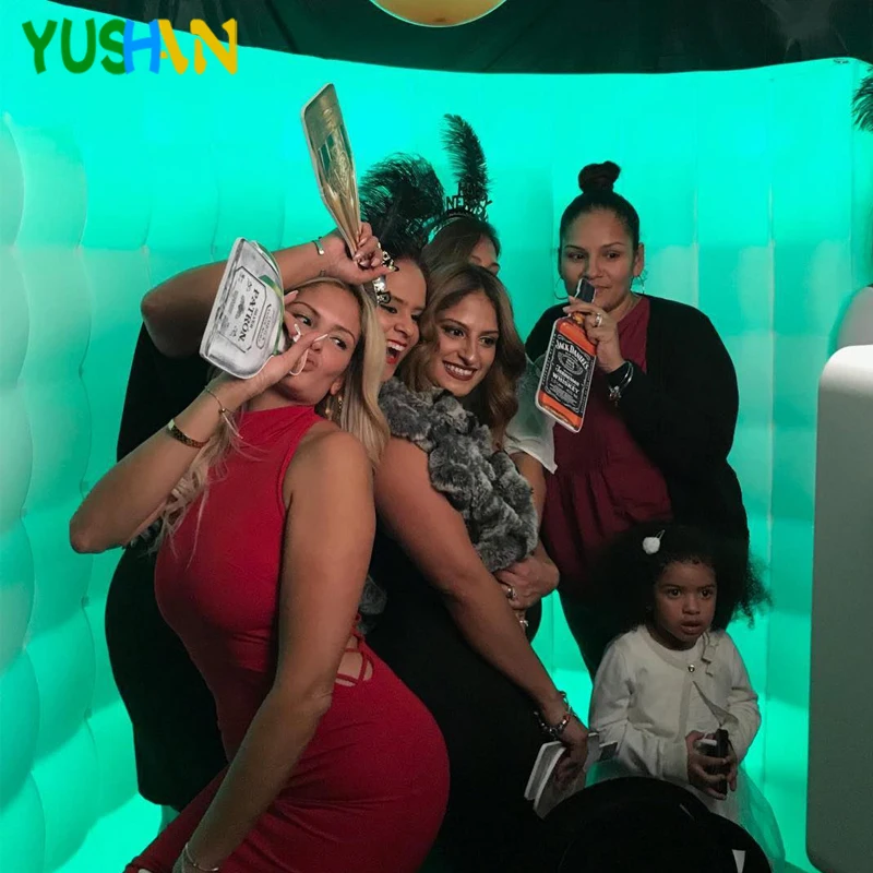Дешевые надувные photo booth стены Надувной Воздушный 2 светодиодный полоски