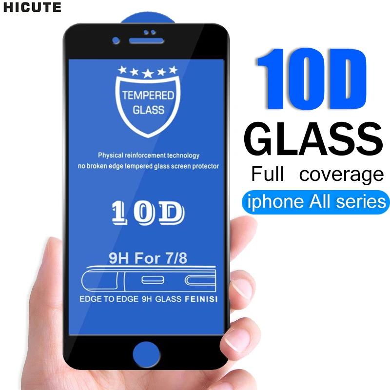 10D полное покрытие Защитное стекло для iphone 6 S 7 8 plus X XR XS MAX glass на защита экрана |