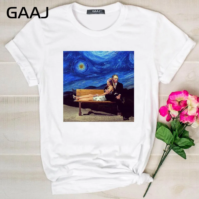 11 GAAJ "Van Gogh Van Goghing Van Gone", Футболка для женщин, женские футболки, одноцветная Футболка с принтом размера плюс, дизайнерская футболка для влюбленных 8YCDH - Цвет: 11