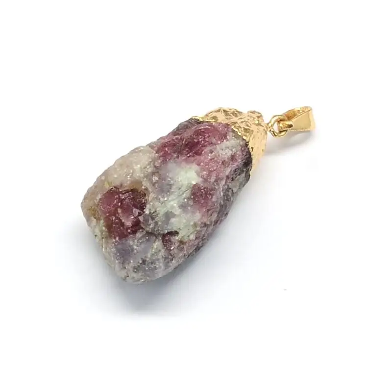 Plated Natural Crystal Pendants and Labradorite with Golden Tone Brass Findings Mixed Stone 30~38x15~30x12~20mm | Украшения и