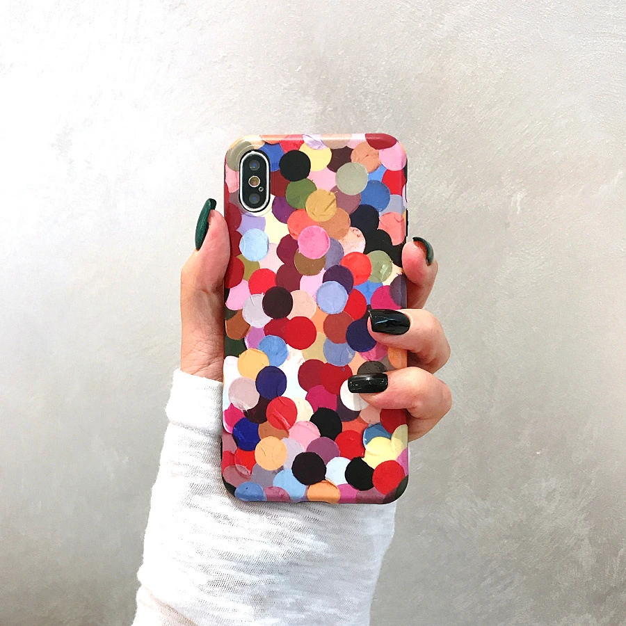 Акварель чехол с подъемной точкой для iphone X XR XS Max 8 7 6 6s плюс Мягкий ТПУ силиконовый телефонные чехлы задняя