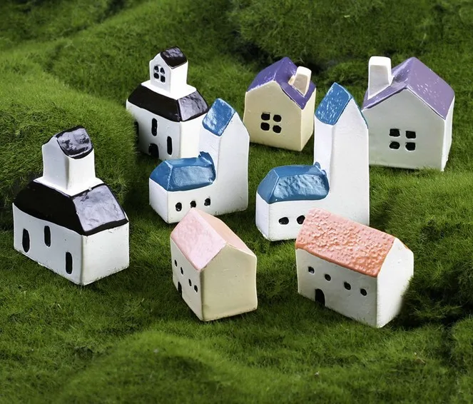 

1 шт., креативное украшение замок, церковь, Искусственный мох, Zakka, украшение для дома, полимерные поделки KS 028