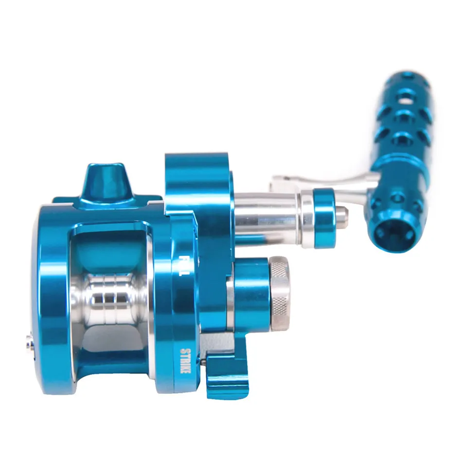 

Blue All-metal Fishing Drum Wheel Double-speed Ratio 25KG Super-strong Braking Force Boat Wheel Reel