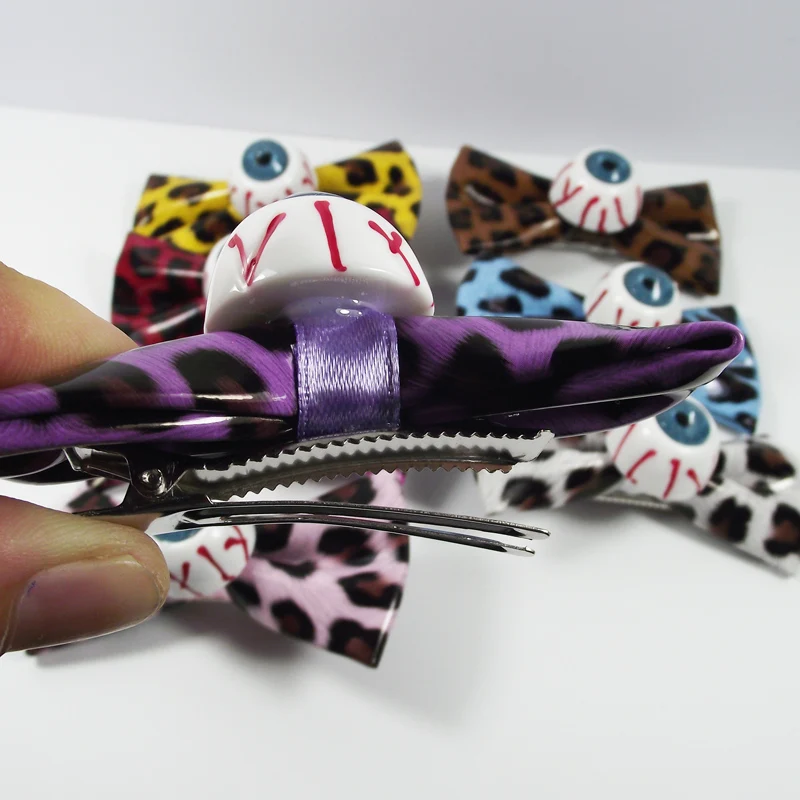 Заколка для волос на молнии с бантом и леопардовым принтом 1 шт.|eye hair clip|hair pinseye |