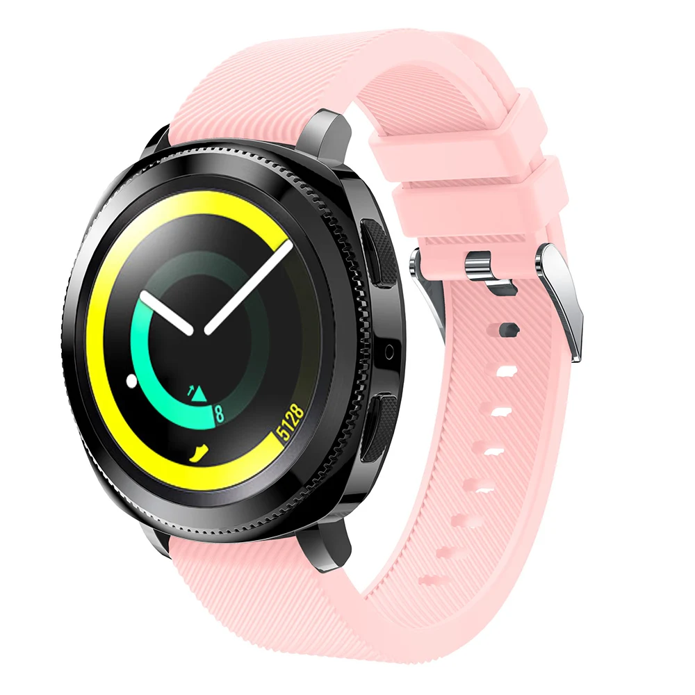 100 шт. для samsung gear Sport 20 мм ремешок для наручных часов часы ремешок спортивный мягкий силиконовый ремешок для часов на замену браслет ремешок на запястье