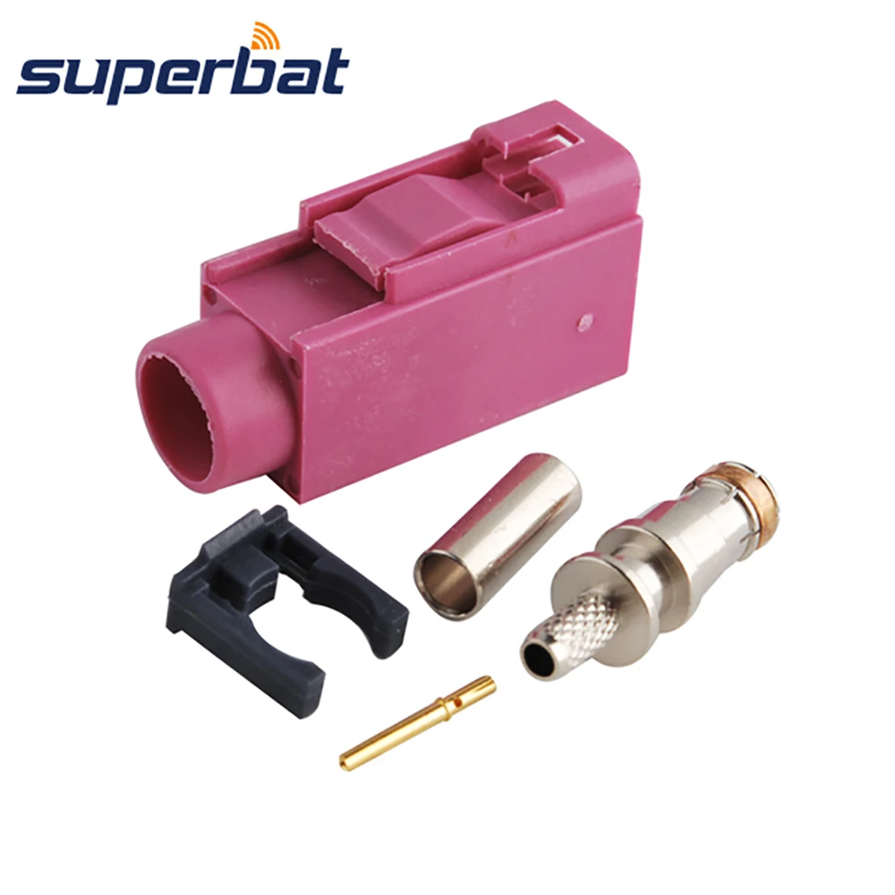 Антенный соединитель Superbat Fakra обжимной разъем код ключа H фиолетовый для GPS XM Direct