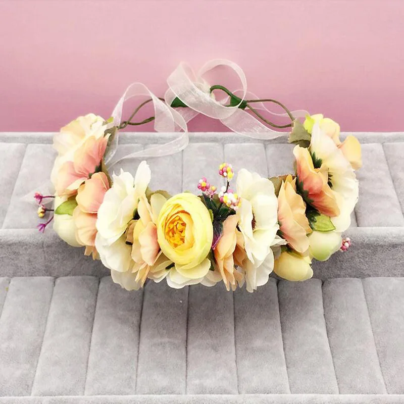 Свадебный цветок для невесты венок подружки детская Корона из цветов девочки
