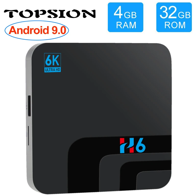 Topsion Android 9,0 Smart tv BOX 4G DDR3 32G EMMC rom телеприставка 6K 3D H.265 Wifi медиаплеер ТВ приемник