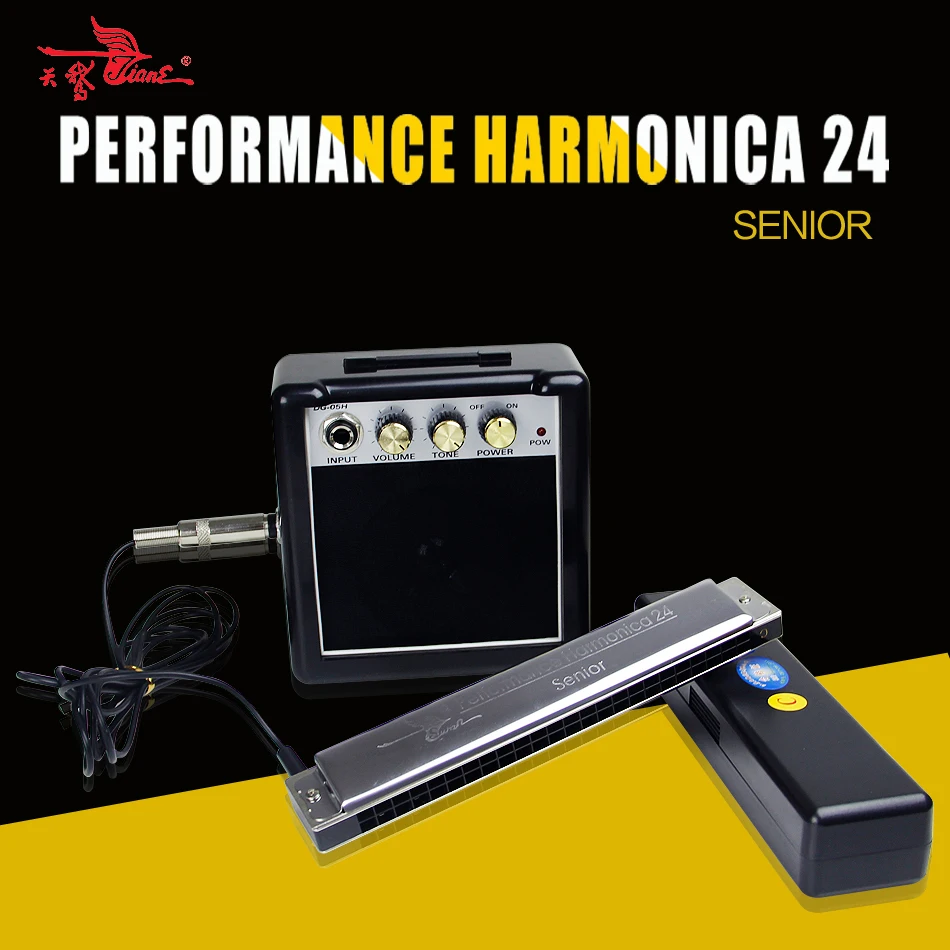 Электроакустическая гармоника SWAN Senior 24 Hole C tone performance harmonica усиленная