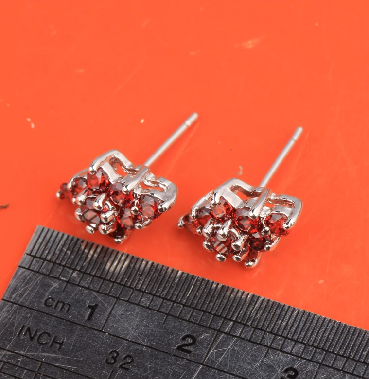 Маленькая Splendid multigems круг красный бордовый гранат 925 стерлингового серебра