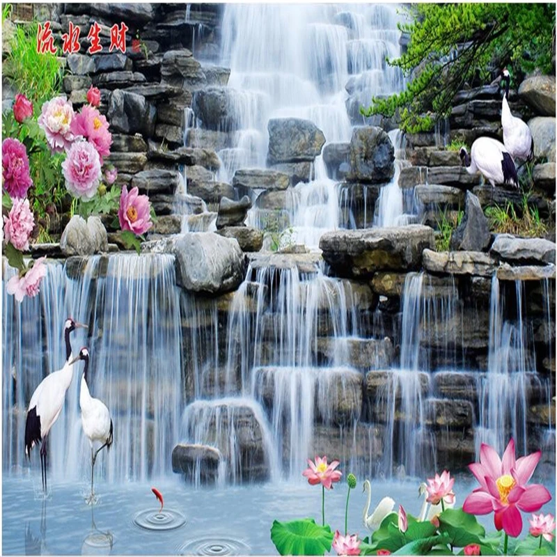 Wellyu пользовательские обои финансовые Ложные водная Линия Коробка Цвет 3D ТВ