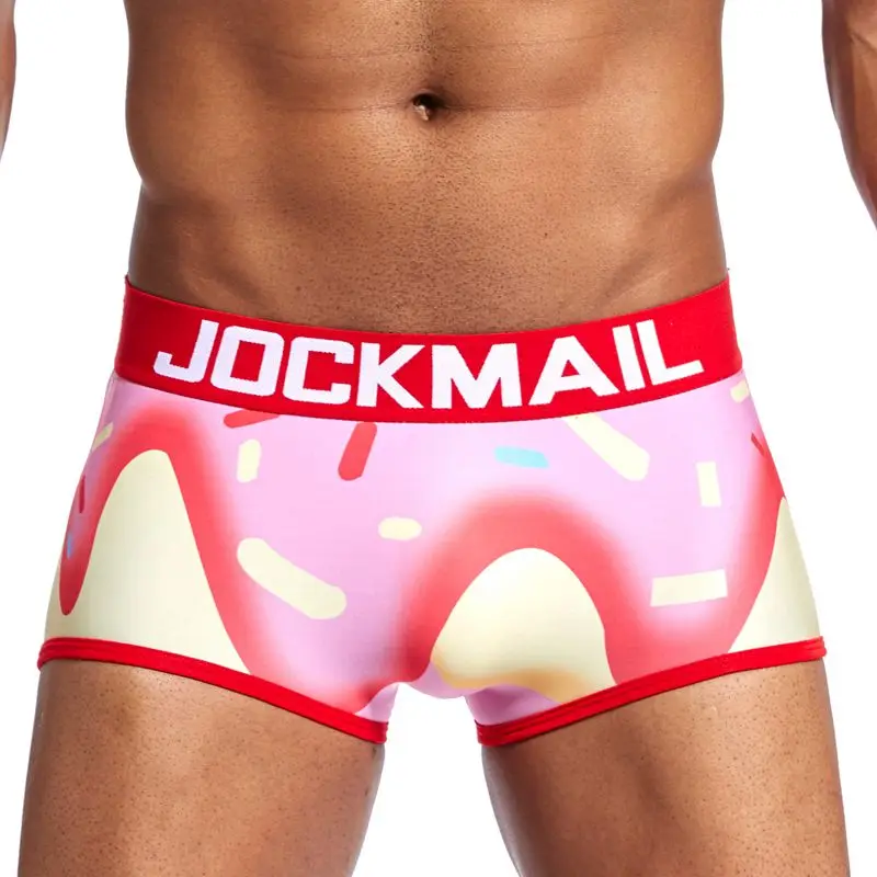 Красный Бренд jockmail новые трусы Для мужчин сексуальное мужское нижнее белье боксеры Мужские Шорты для купания удобные боксер самакуэка трусики для геев пенис - Цвет: Красный