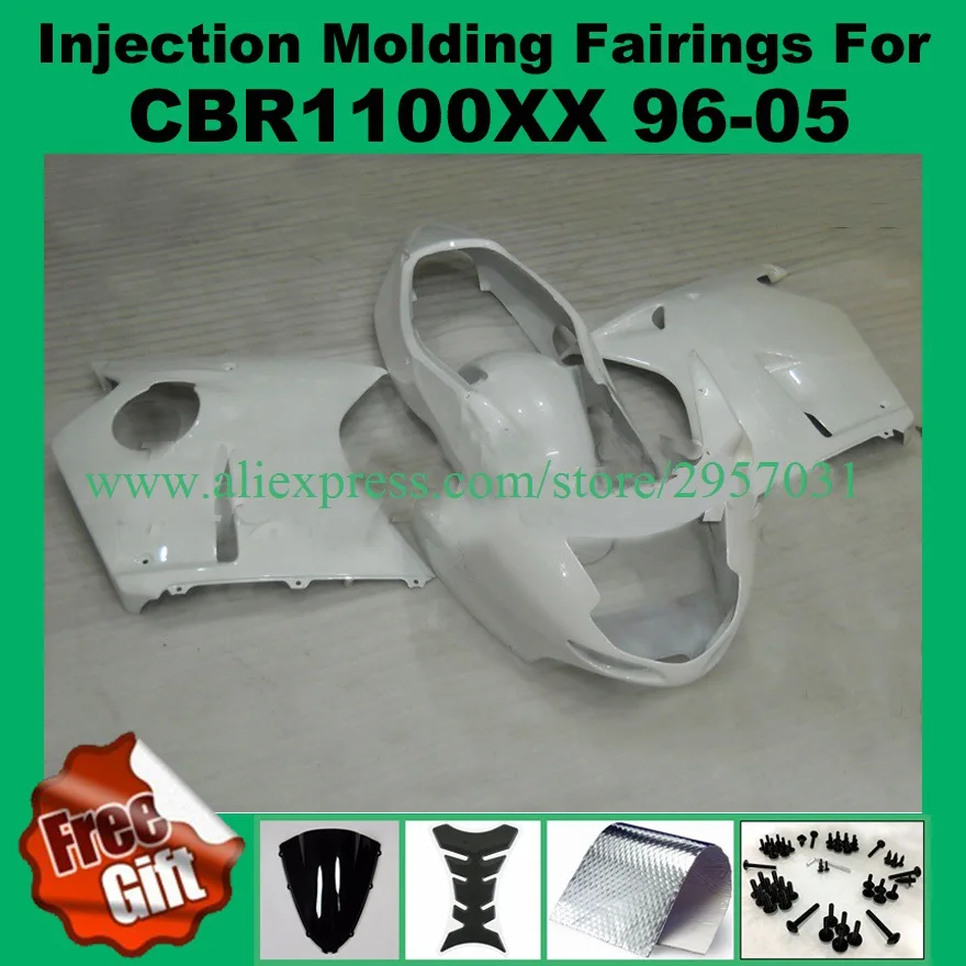 

Free screws+gifts Fit for Honda CBR 1100XX 1996 - 2007 Injection ABS Bodywork CBR1100XX 96-07 All White motorcycle Fairing Kit