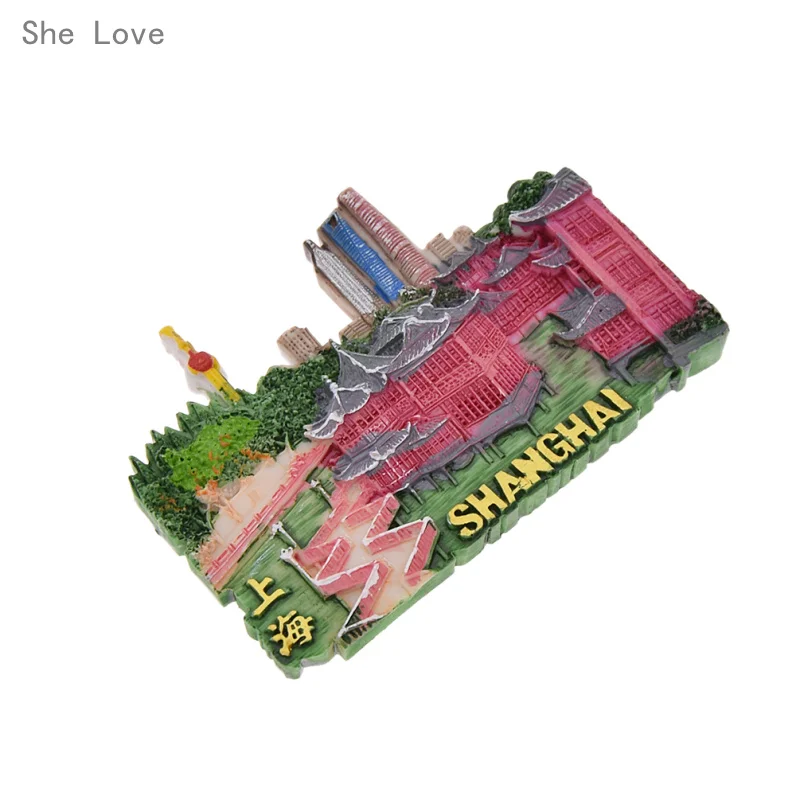 3 She Love Смола 3D магнит на холодильник Шанхай архитектура наклейка на холодильник туристический подарок сувенирное украшение - Цвет: 3