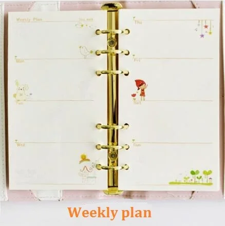 Weekly plan A5 A6 Блокнот с отрывным листом, заправка спиральных переплетов, планировщик, внутренняя страница внутри бумаги, молочный Еженедельный Ежемесячный план, чтобы сделать линейную сетку в горошек - Цвет: Weekly plan