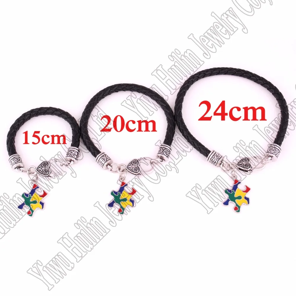 Кожаная цепочка 15 см/20 см/24 см (Выберите свой размер)|hope jewelry|bracelet autismautism awareness |