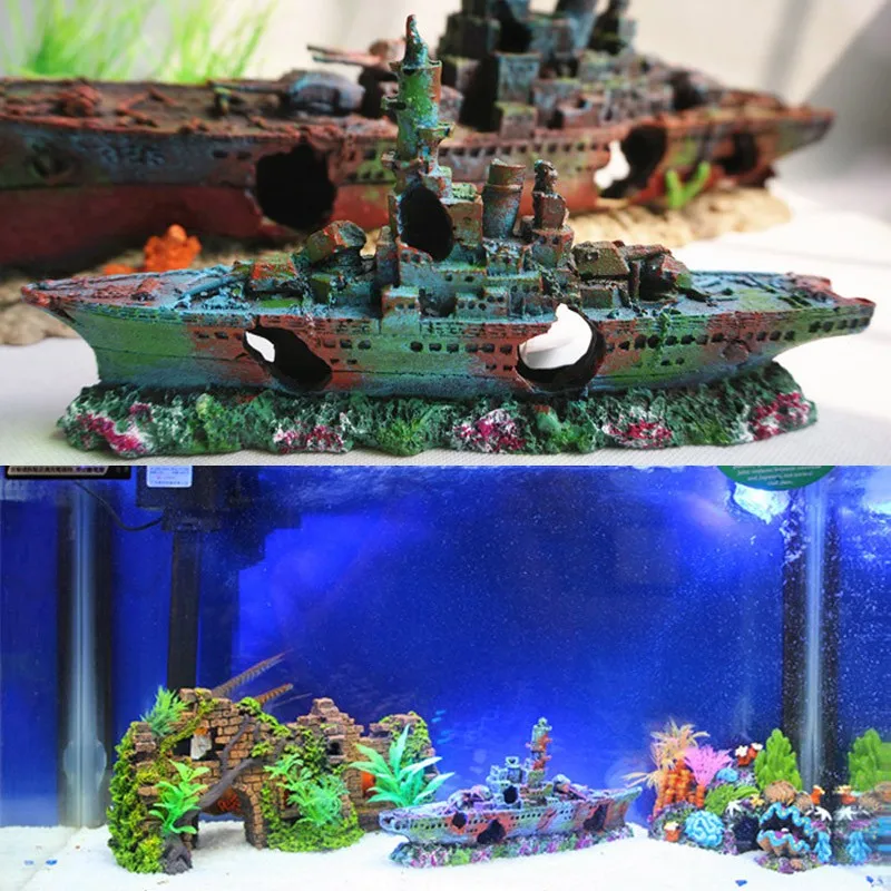 Новинка резиновые украшения для аквариума лодки|aquarium wreck|resin aquariumfish tank ornaments |