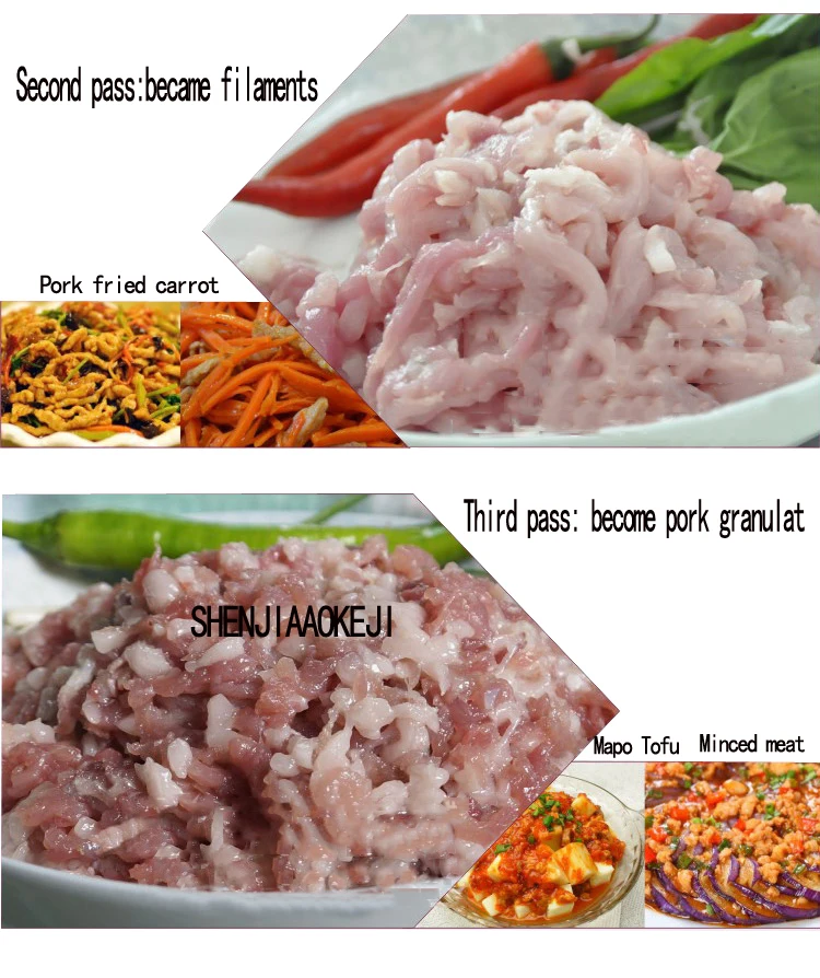 Высококачественная мясорубка машина для резки нержавеющей стали электрическая ломтерезка для мяса блюдо для овощей машина 110/220 V 750 W