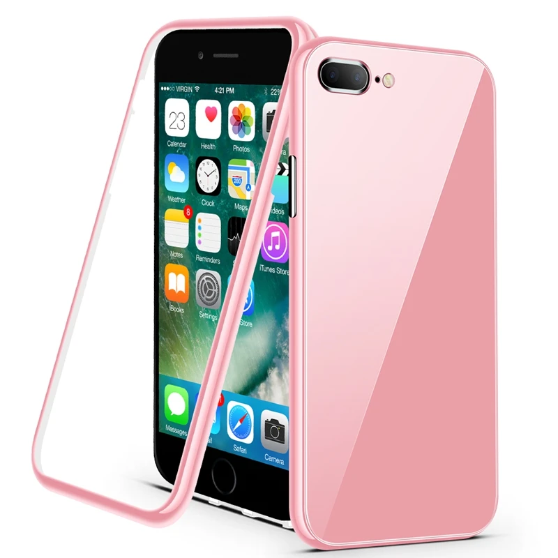Роскошный Магнитный флип-чехол для iPhone X XS XR MAX 7 8 Plus 11 11 Pro Max PC Border закаленное стекло задняя крышка