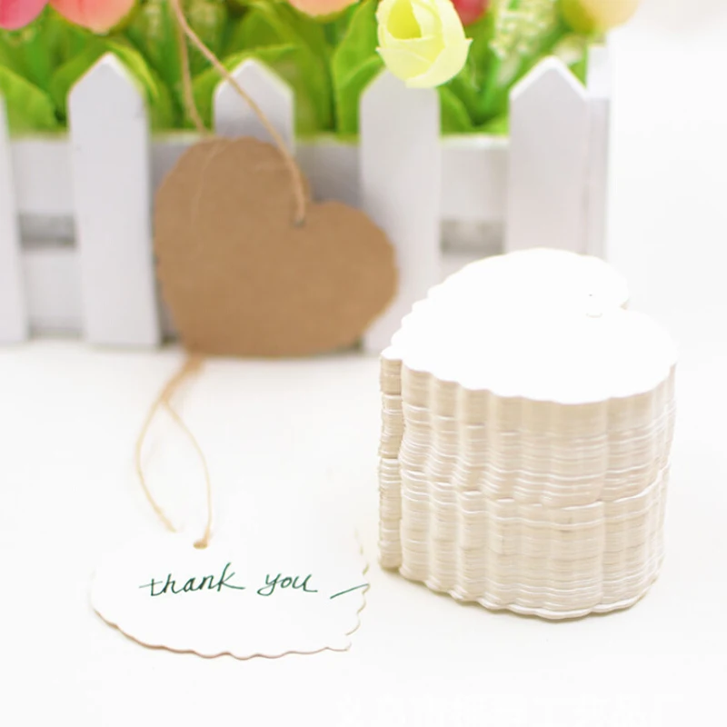 6*5 5 см 100 шт./лот крафт-бумага маленькая бумага в форме сердца события подарочные