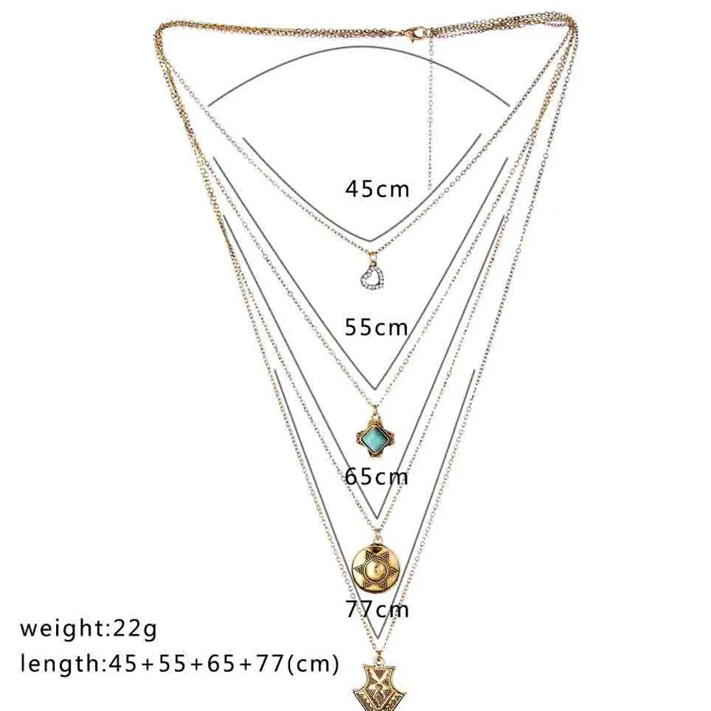 2017 Горячая Распродажа Западная Новая трендовая многослойная золотая Серебряная