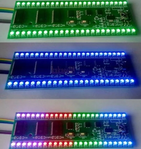 RGB MCU регулируемый дисплей 24 светодиодный индикатор уровня VU двухканальный
