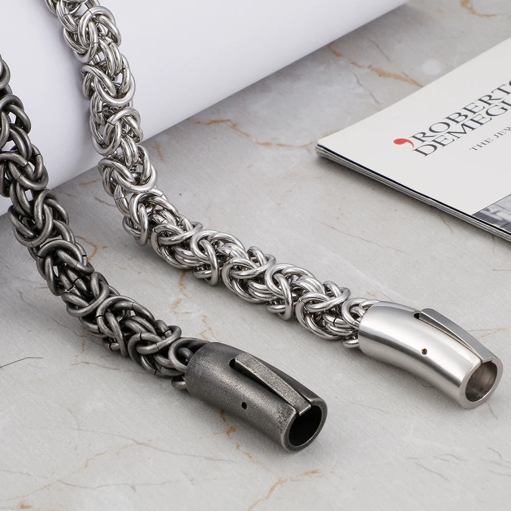 Браслеты из черных звеньев цепи для мужчин и женщин модные ювелирные изделия