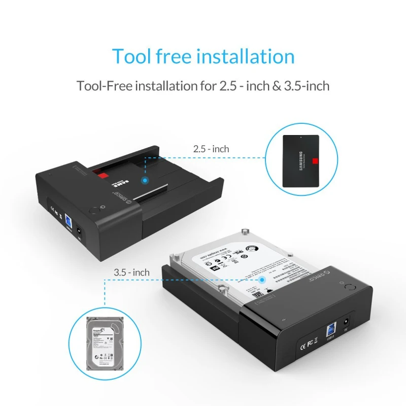 Док-станция ORICO 2 5 3 дюйма для HDD SSD внешний корпус жесткого диска SATA к USB Type B