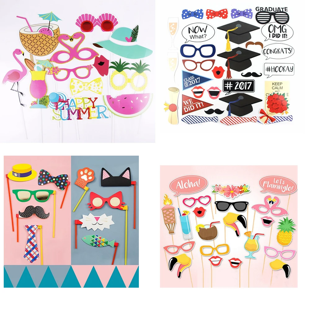 Summer Party Photo Booth Props Hawaiian Wedding Decoration Photobooth Bridal Shower Event Supplies|supplies party|supplies wedding |