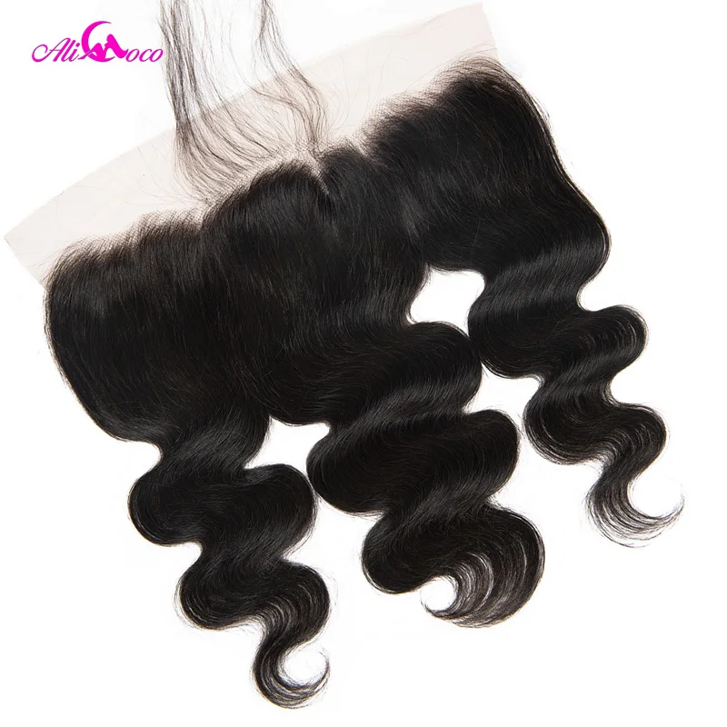 Ali Coco бразильские объемные волны 3 пучки с кружевным фронтальным закрытием натуральный цвет/#2/#4 человеческие волосы пучки с кружевным фронтальным