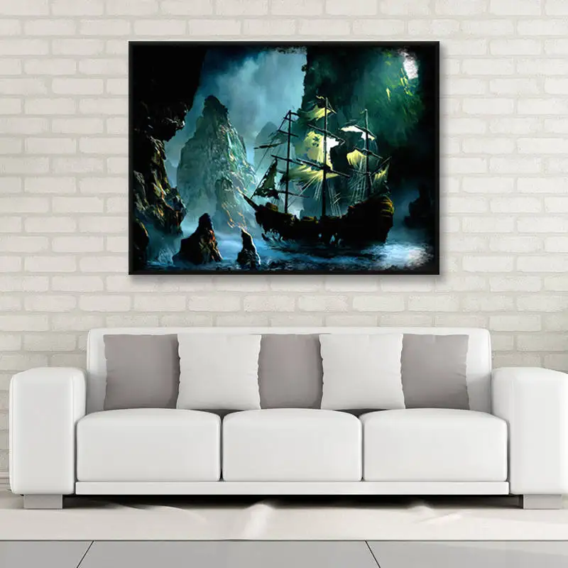 Картина маслом лодки и Парус постер с HD принтом Морского Пейзажа настенные