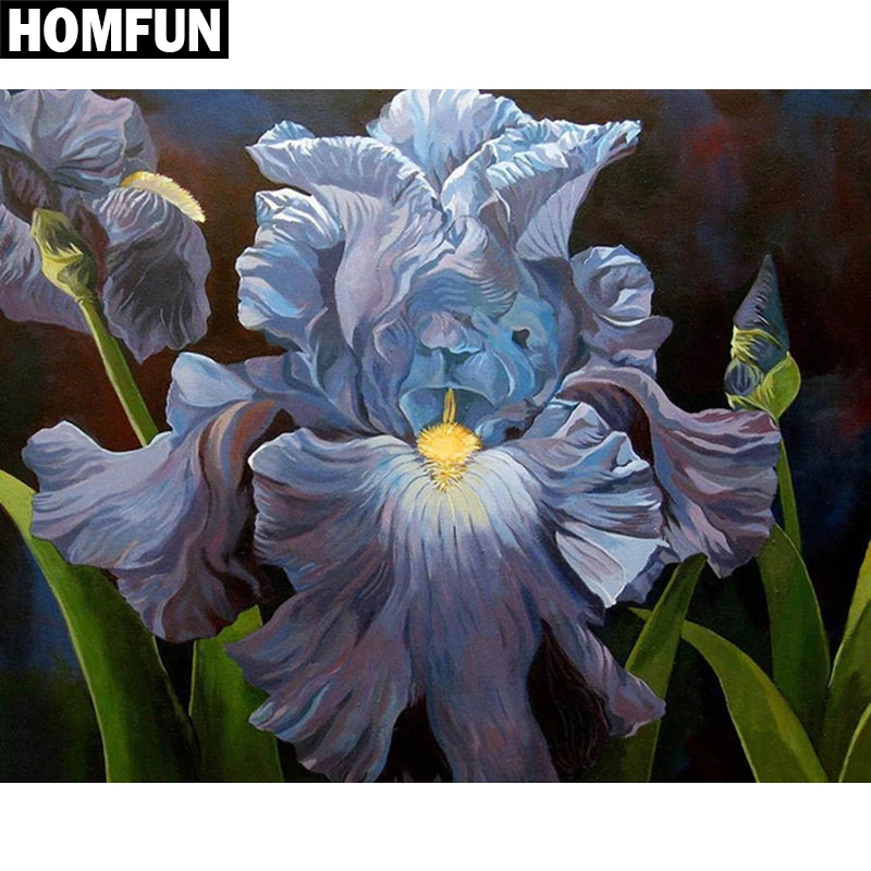 

Алмазная живопись HOMFUN A06074, полноразмерная/круглая вышивка «сделай сам», «цветные цветы», вышивка крестиком, домашний декор, подарок