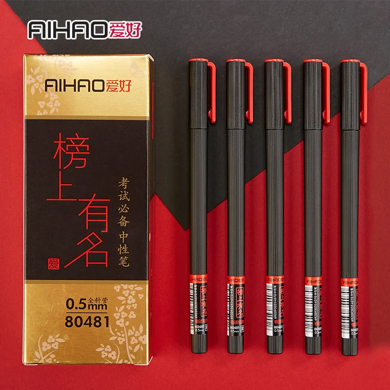 Aihao 80481 0 5 мм Черная гелевая ручка канцелярские принадлежности для офиса и школы 24