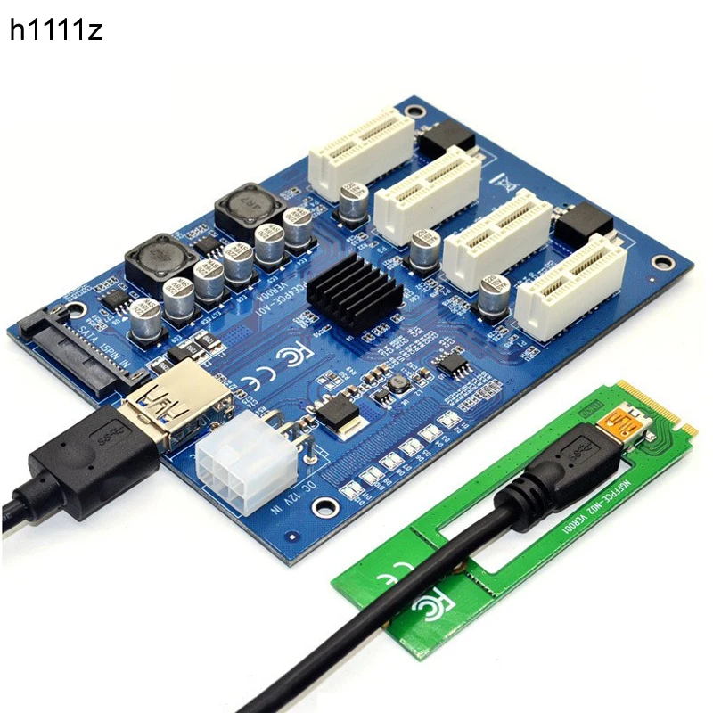 Плата расширения M.2 NGFF PCI E Express Райзер адаптер 4 слота усилитель порта PCIe для