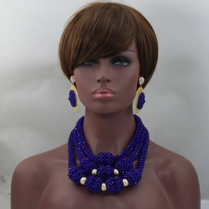 Роскошные королевские синие африканские массивные бусы Набор нигерийский