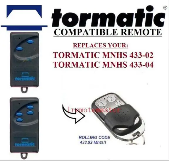 Новинка 2018 совместимый пульт дистанционного управления TORMATIC MNHS 433 02 04 замена