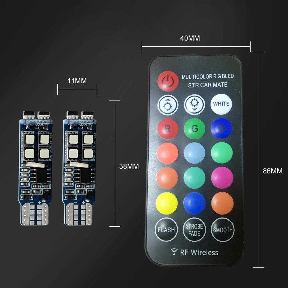 2 шт. автомобисветодиодный светодиодсветодиодный лампы с пультом ДУ 12 В |