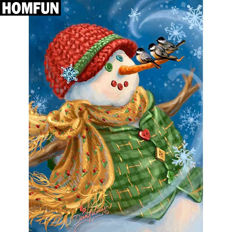 Алмазная 5D Вышивка HOMFUN Снеговик картина с полными квадратными/круглыми стразами