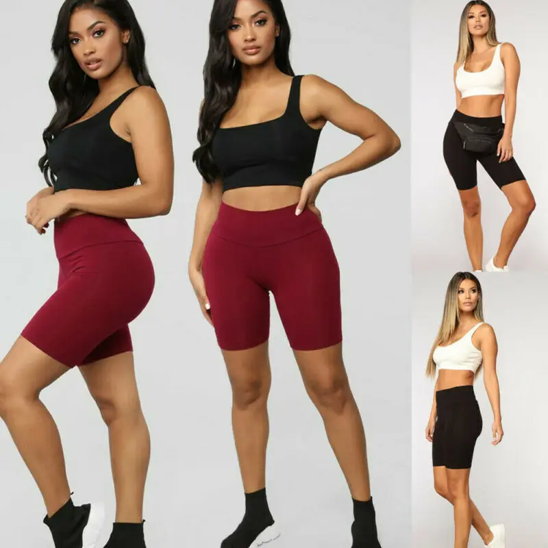 Шорты женские короткие эластичные с завышенной талией 2019|Женские шорты| |