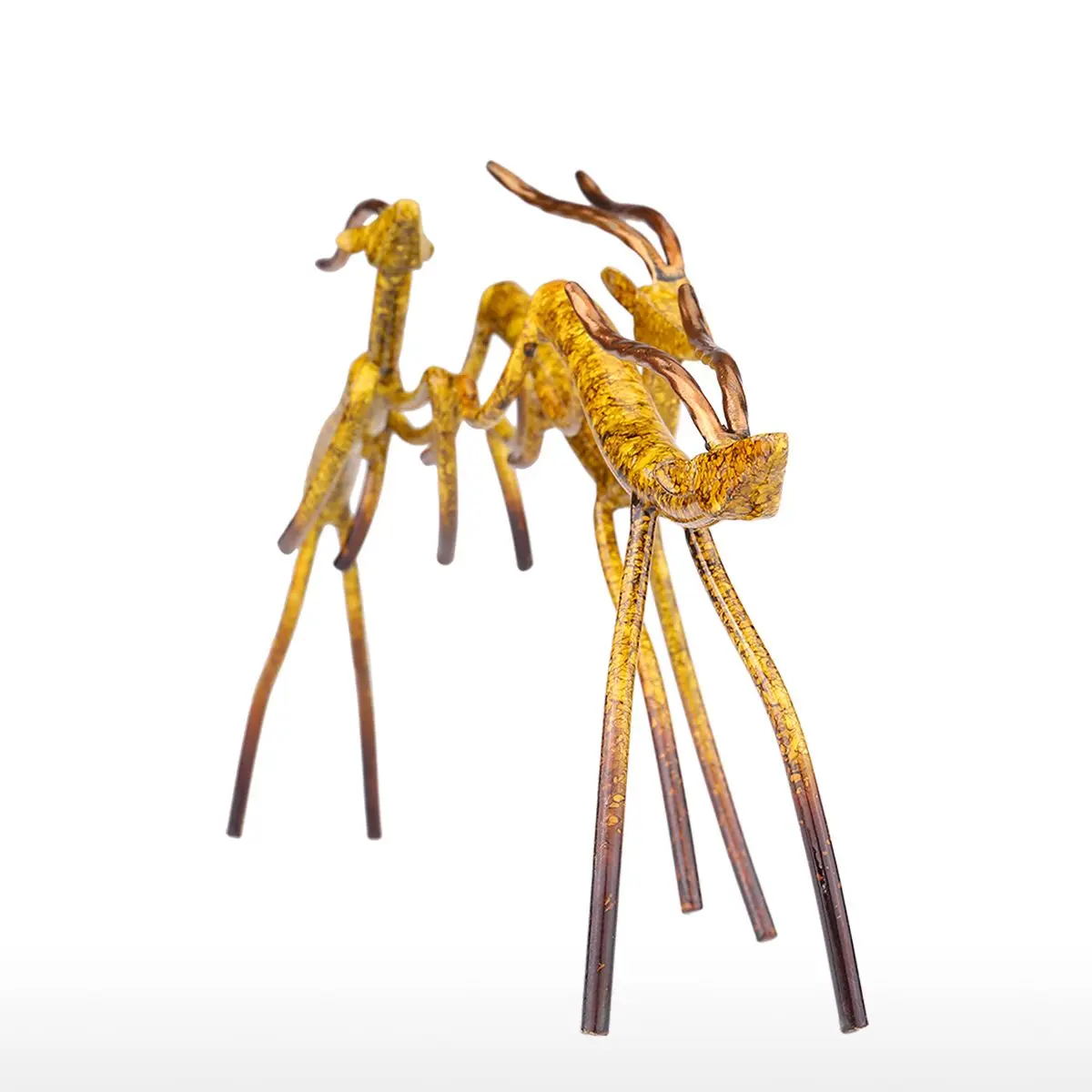 Tooarts 2 вида Leaping Antelope железная скульптура домашний декор ремесла металлическая