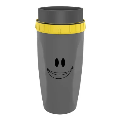 Gray smiling face Вращающаяся чашка Neolid без крышки ручная соломенная чашка портативная креативная пластиковая мультяшная двухслойная чашка для детей подарок - Цвет: Gray smiling face