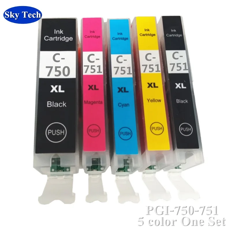Совместимый чернильный картридж для PGI750 CLI751 PGI-750 CLI-751 Canon ip7270 MG5470 MG6470 MG5570 IX6770 MG6670
