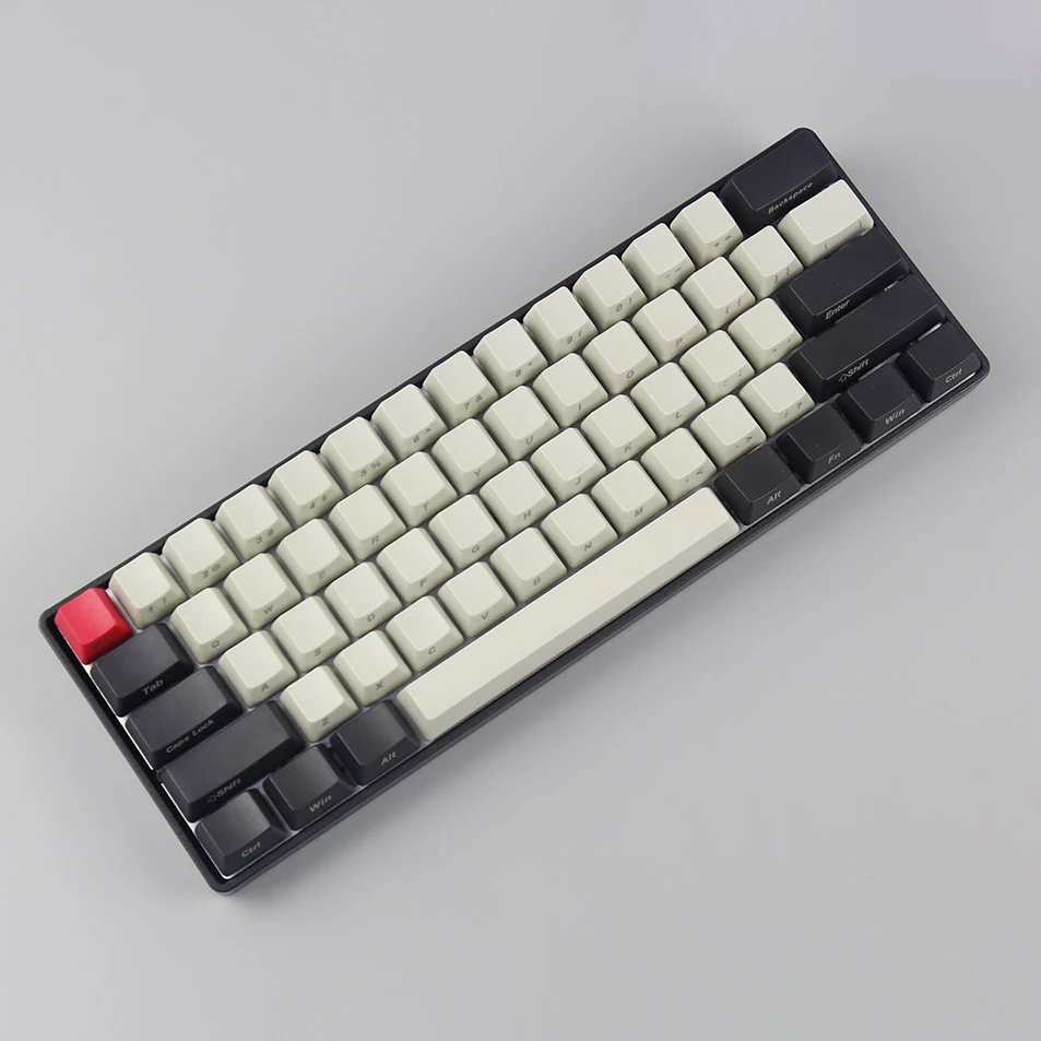 Черный и серый светильник 60 OEM боковая печатная Толстая pbt 61 клавиша для GH60 покер